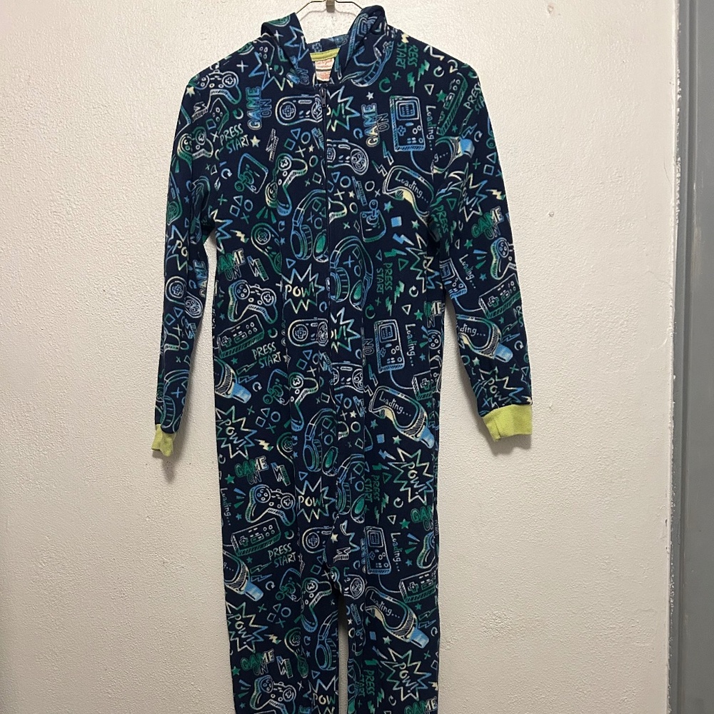 Hooded onesie fleece PJ Cat & Jack size 12/14